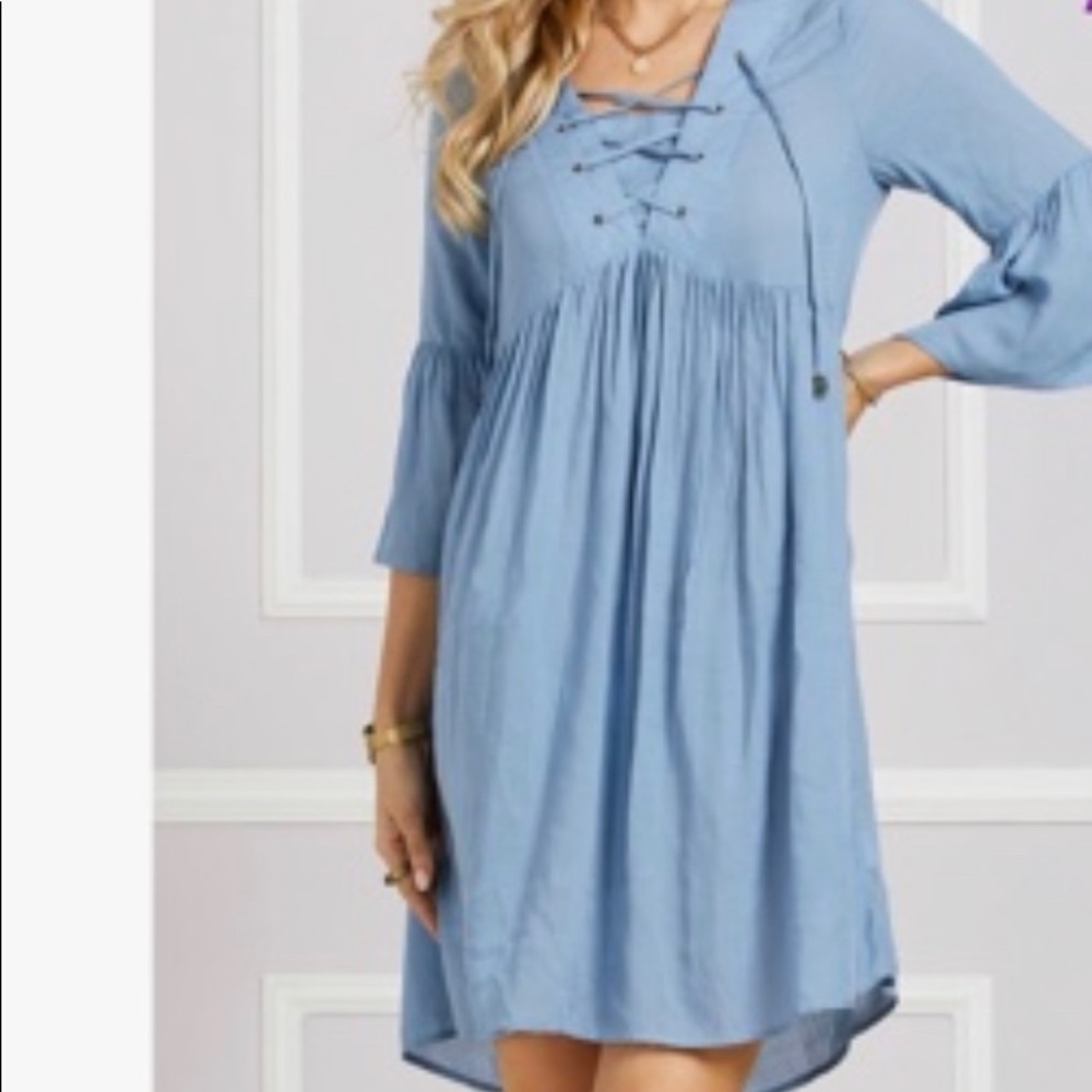 Light Blue Empire Waist Dress